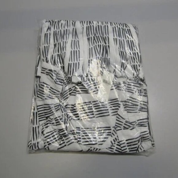 NEW MAEVE Womens Midi Dress White/Black Puff Sleeve Square Neck Smocked - Picture 4 of 8